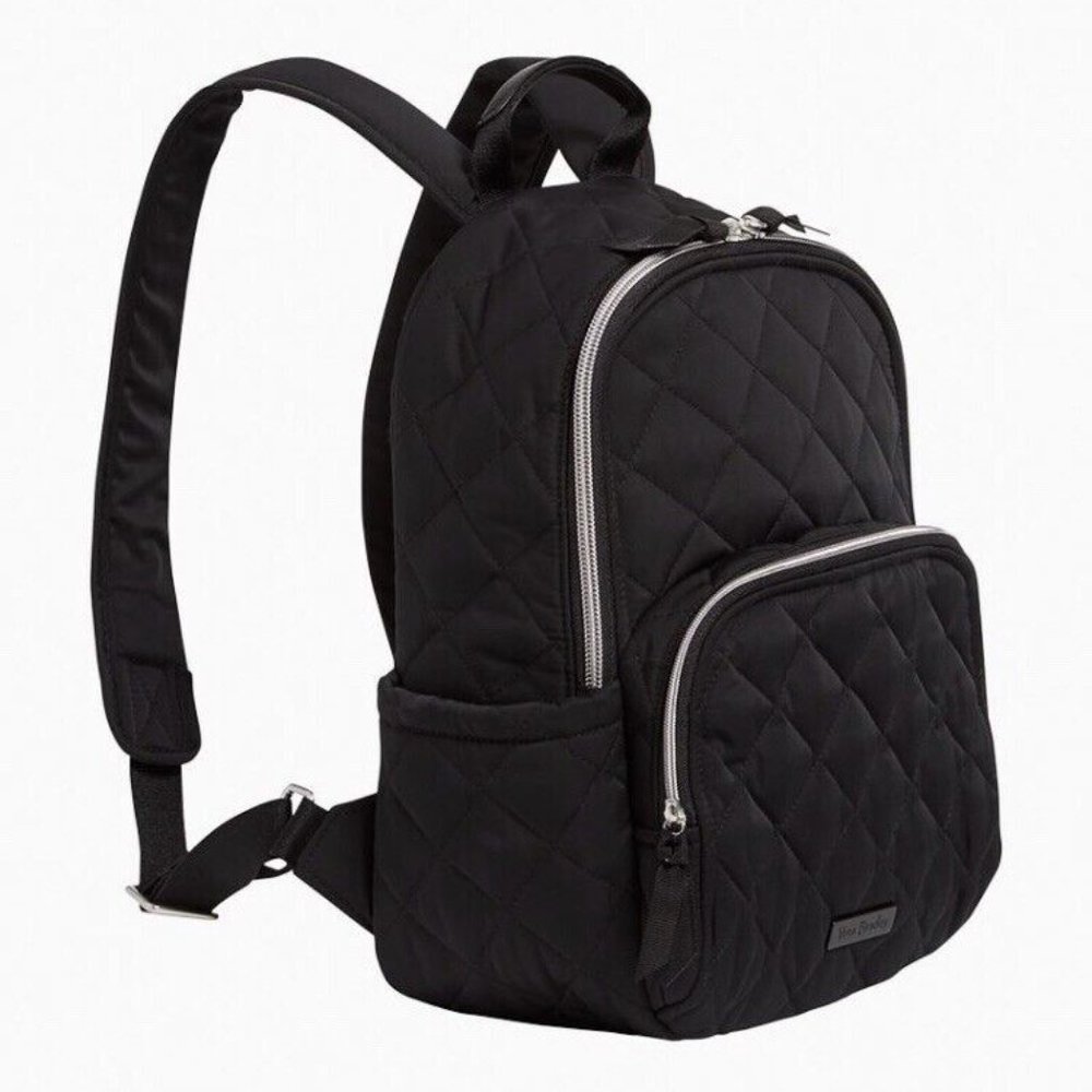 Vera Bradley Small Backpack in Black Performance Twill - Picture 2 of 3
